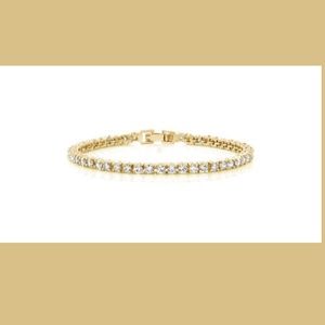 12.00 Ct 7inch Cz yellow plated tennis bracelet